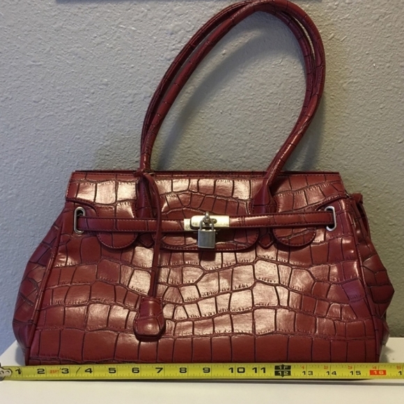 NEW Red Satchel Bag LARGE - Picture 4 of 7